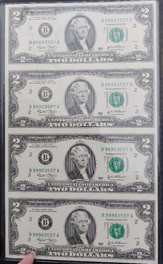 $2-Bills-Uncut/Uncirculated-Leather-Binder